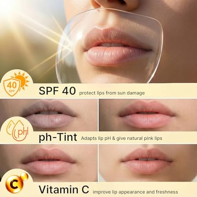 rayihni بلسم شفاه مضيء بحمض الكوجيك 1% مع حماية SPF 40 PA+++ للشفاه الجافة، الداكنة والمصبغة | حماية وترطيب الشفاه بفيتامين C، حمض الهيالورونيك والنياسيناميد | زبدة الكاكاو | فانيليا - للرجال والنساء - Image 2
